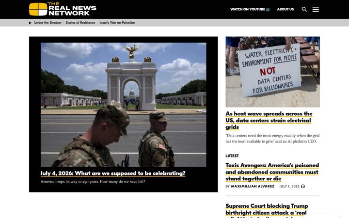 Screenshot of therealnews.com