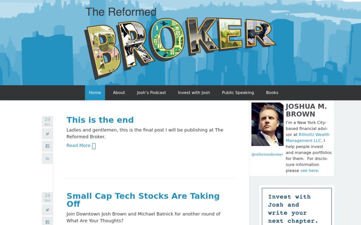 Screenshot of thereformedbroker.com