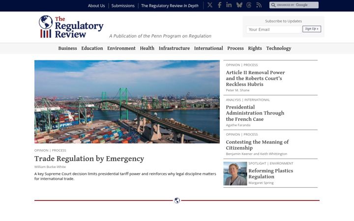 Screenshot of theregreview.org
