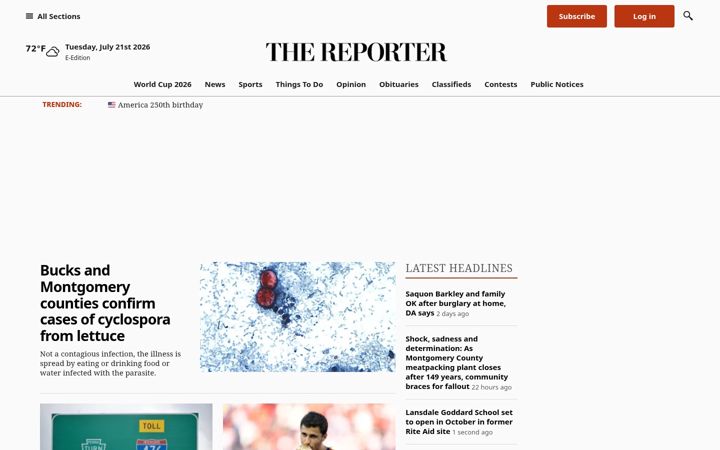Screenshot of thereporteronline.com