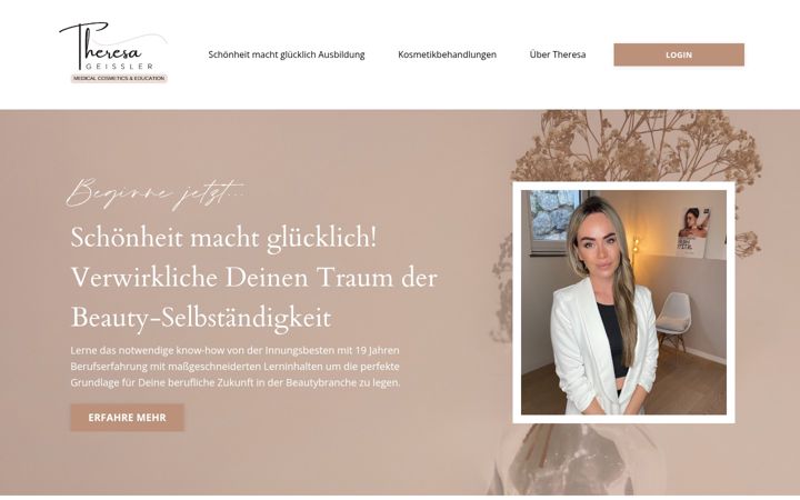 Posnetek zaslona theresageissler.com