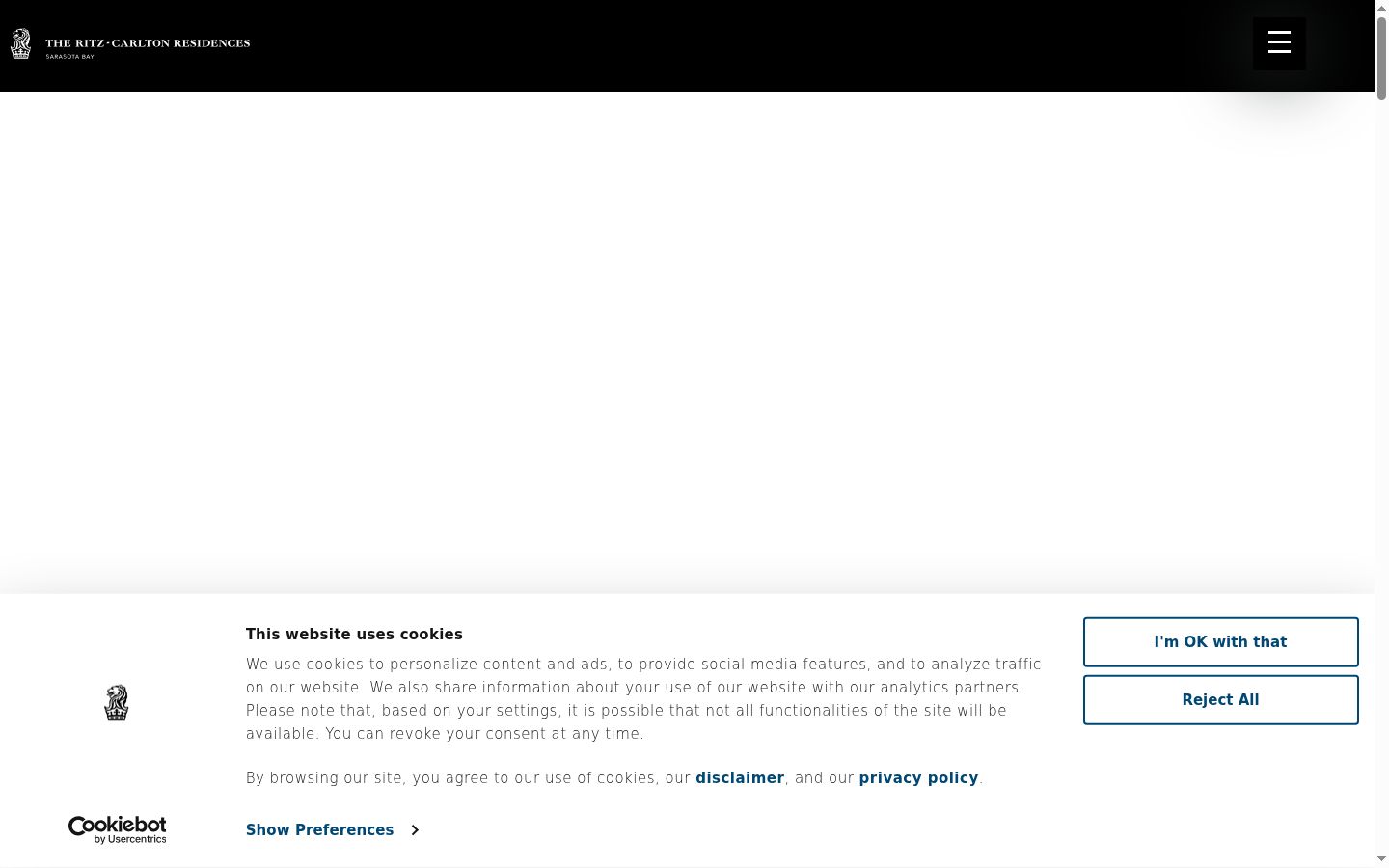 Screenshot του banner συγκατάθεσης που εμφανίστηκε πριν από οποιαδήποτε αλληλεπίδραση