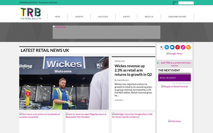 Screenshot of theretailbulletin.com