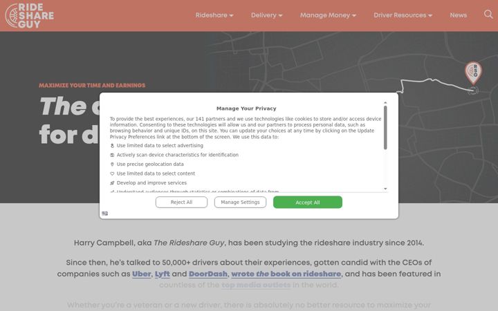 Screenshot of therideshareguy.com