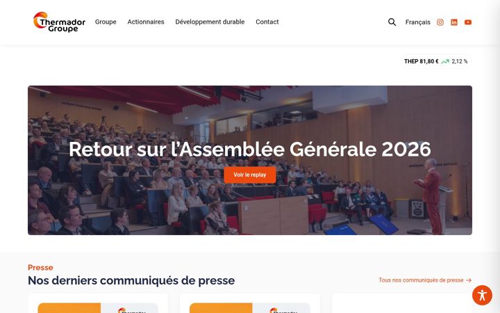Snímek obrazovky thermador-groupe.fr