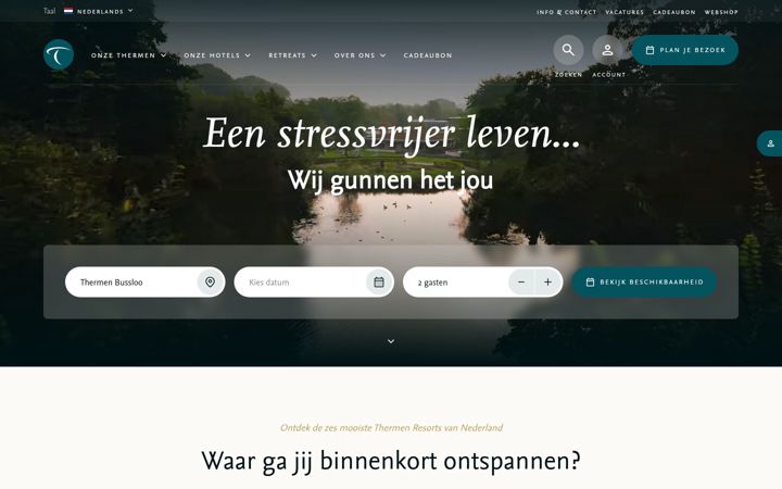 Screenshot stránky thermenresorts.nl