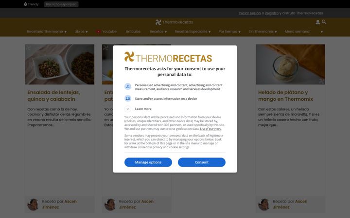 Kuvakaappaus sivustosta thermorecetas.com