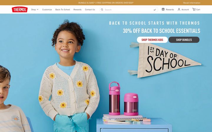 Screenshot of thermos.com