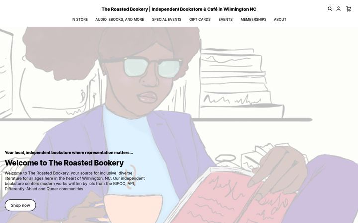 Screenshot of theroastedbookery.com