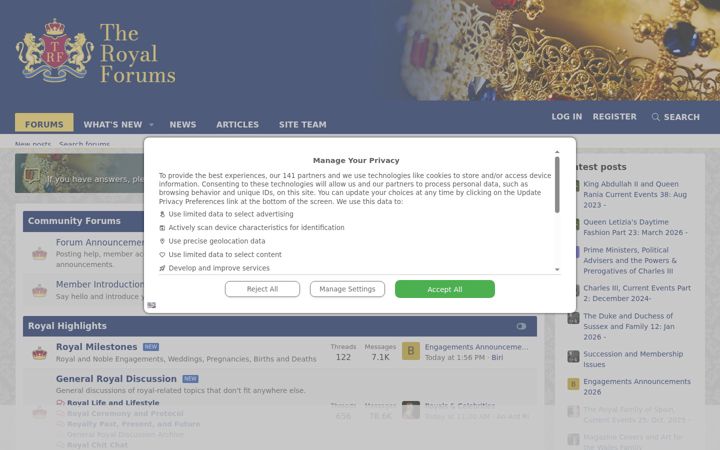 Screenshot of theroyalforums.com