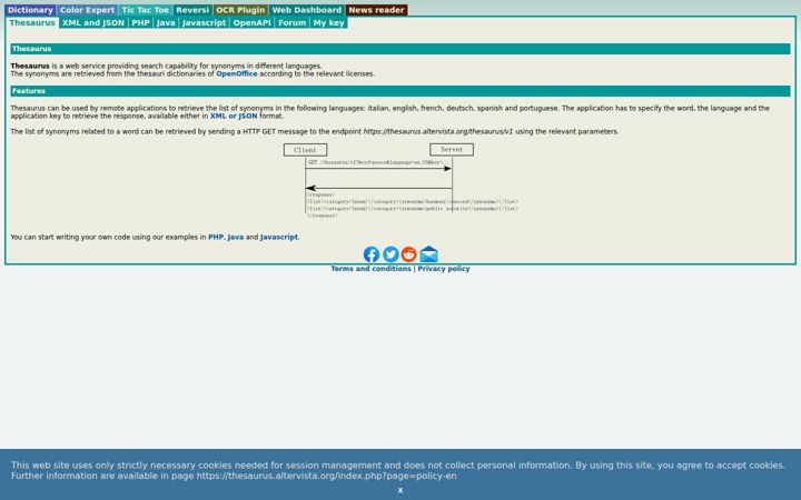 Képernyőkép: thesaurus.altervista.org