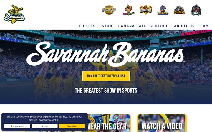 Screenshot of thesavannahbananas.com