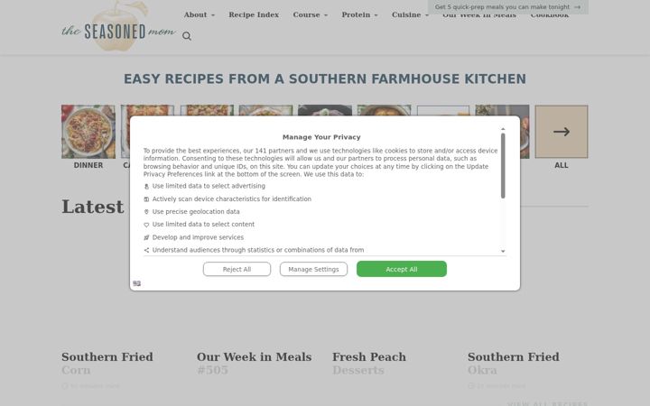 Screenshot of theseasonedmom.com