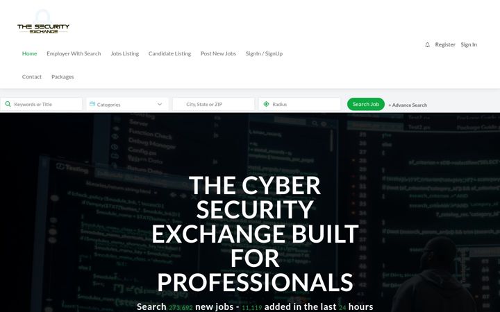 Snímek obrazovky thesecurityexchange.com