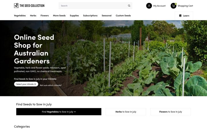 Screenshot of theseedcollection.com.au
