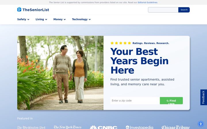 Screenshot of theseniorlist.com