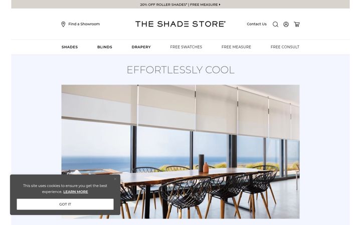 Screenshot of theshadestore.com