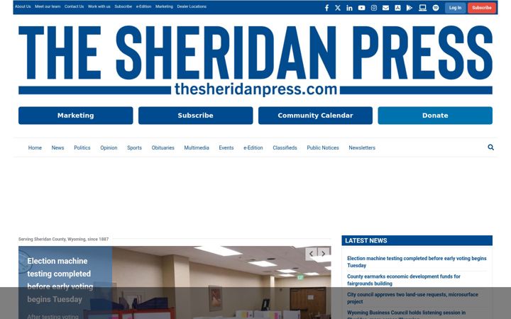 Screenshot of thesheridanpress.com