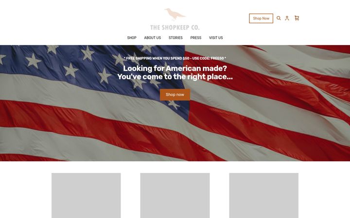 Screenshot of theshopkeepco.com