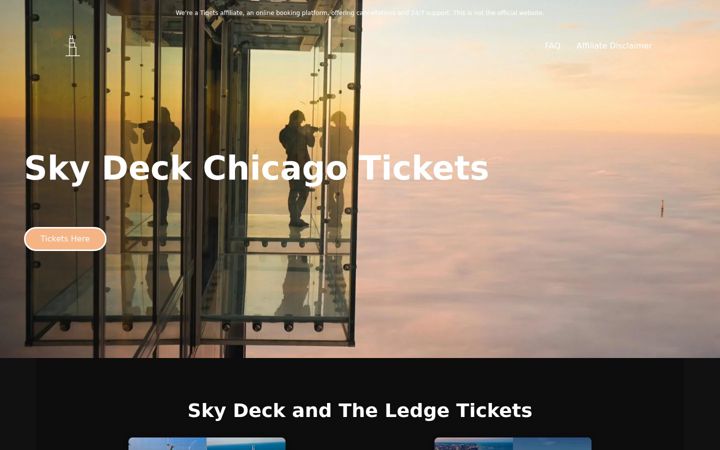 Skærmbillede af theskydeck-tickets.com