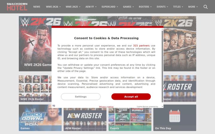 Screenshot of thesmackdownhotel.com