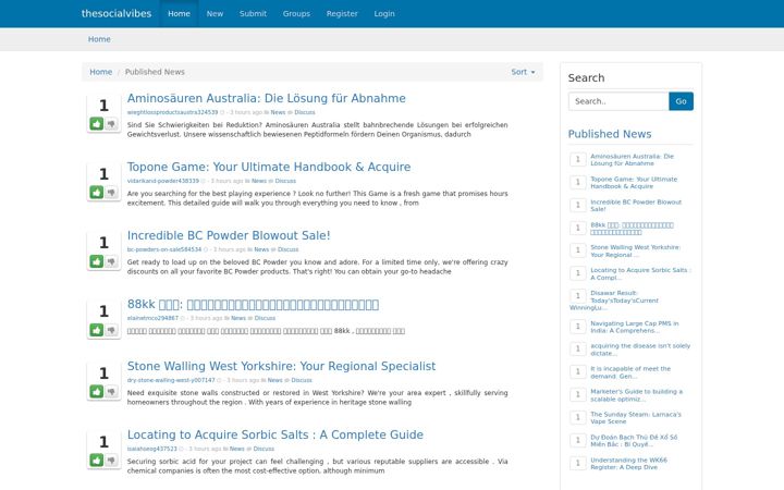 Screenshot of thesocialvibes.com