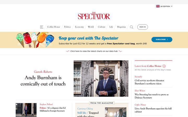 Screenshot of thespectator.com