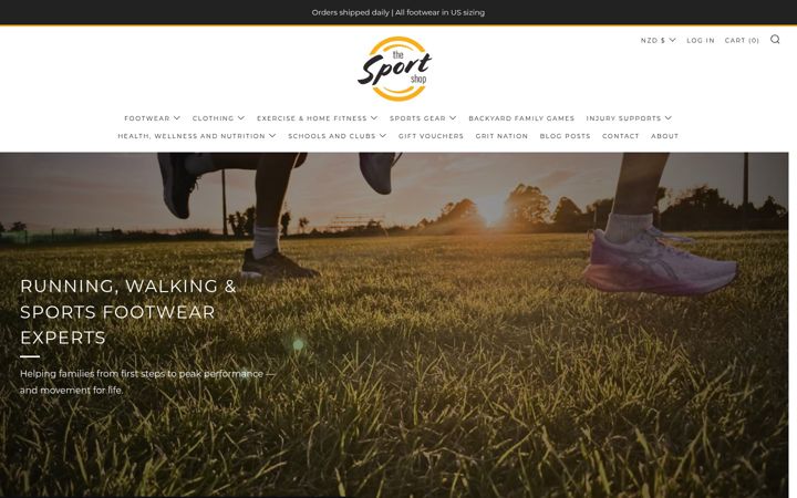Screenshot di thesportshop.co.nz