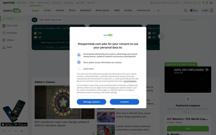 Screenshot του thesportstak.com