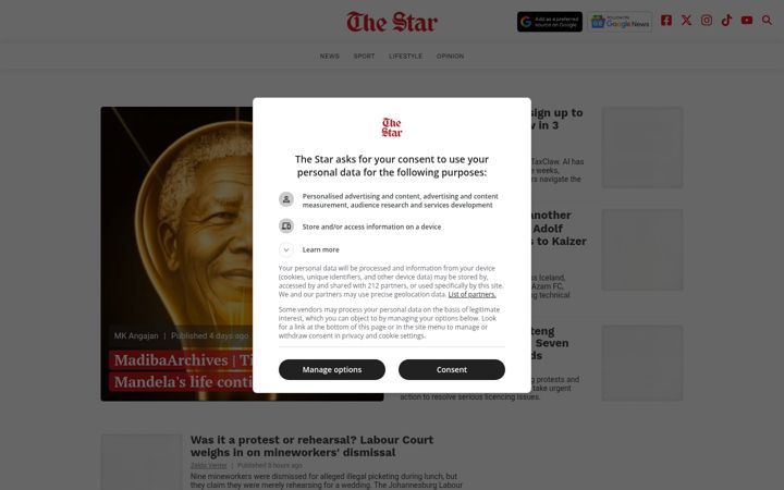 Screenshot of thestar.co.za