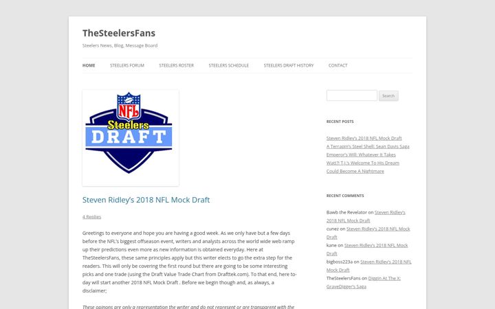 Screenshot of thesteelersfans.com