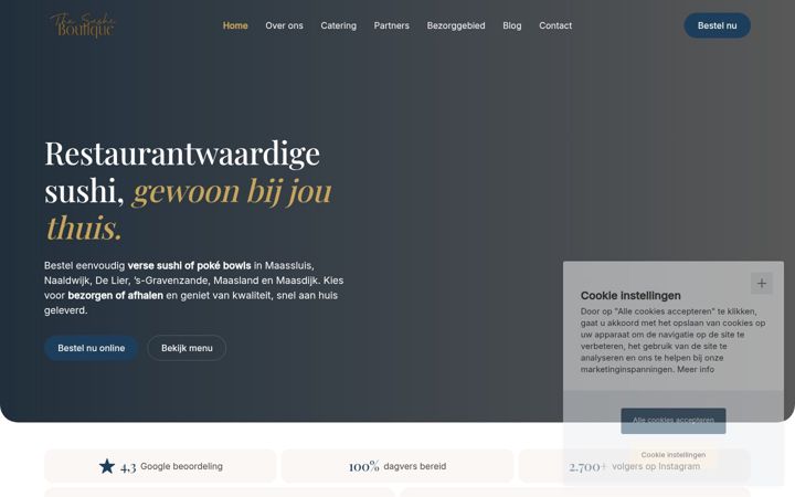 Screenshot of thesushiboutique.nl