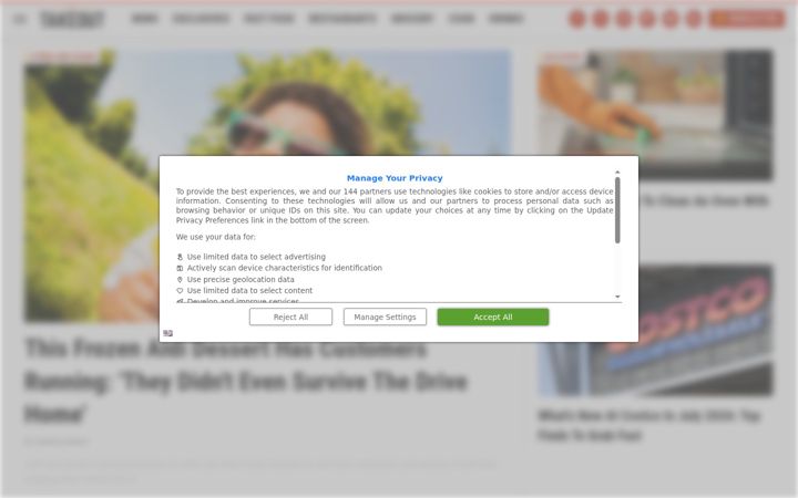 Kuvakaappaus sivustosta thetakeout.com