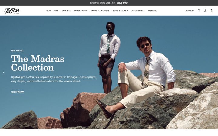 Screenshot of thetiebar.com