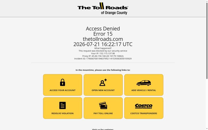 Screenshot von thetollroads.com