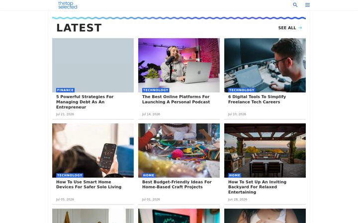 Screenshot of thetopselected.com