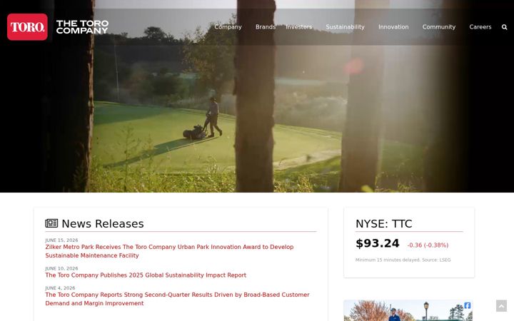 Screenshot of thetorocompany.com