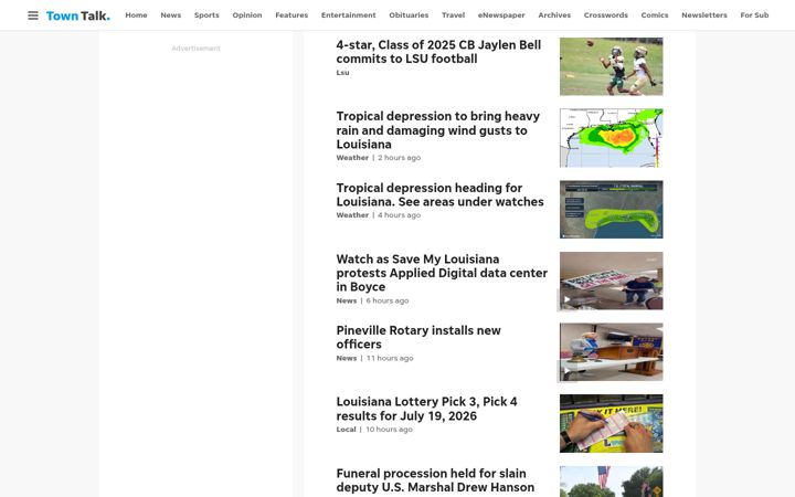 Screenshot of thetowntalk.com