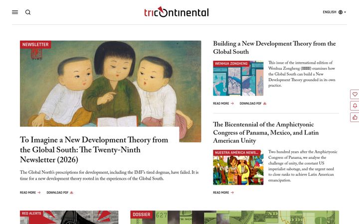 Screenshot of thetricontinental.org