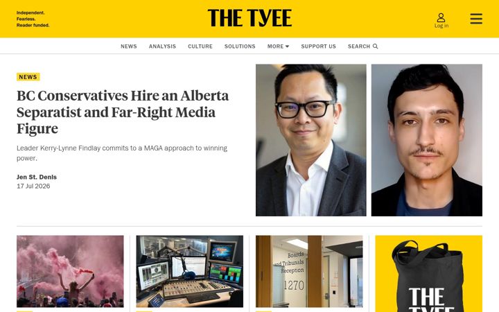 Captura de pantalla de thetyee.ca