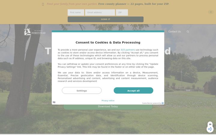 Screenshot of theultimatehomestead.com