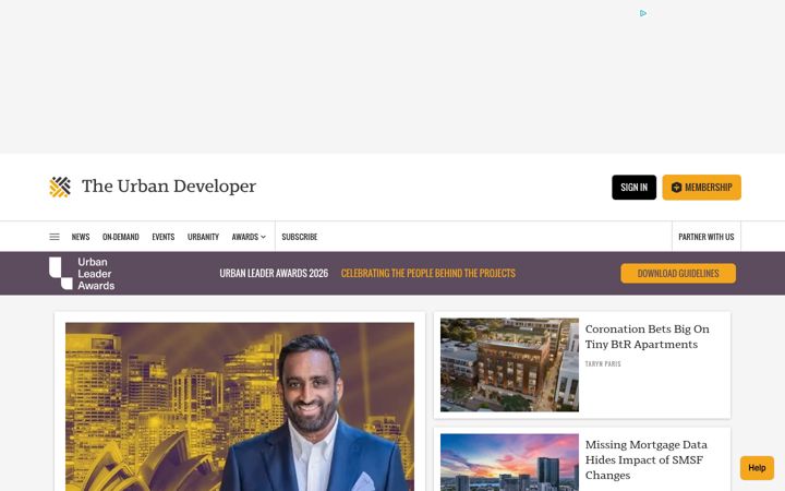 Screenshot of theurbandeveloper.com