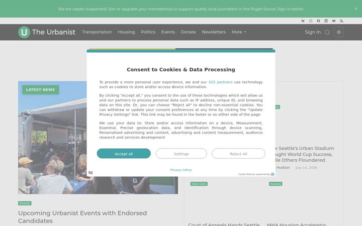 Screenshot of theurbanist.org