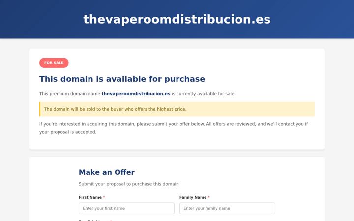 Screenshot of thevaperoomdistribucion.es