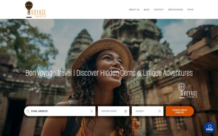 Screenshot of thevoyagetravels.com