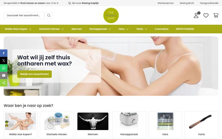 Screenshot of thewaxingshop.com