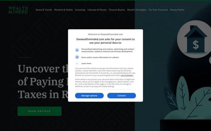 Screenshot of thewealthminded.com