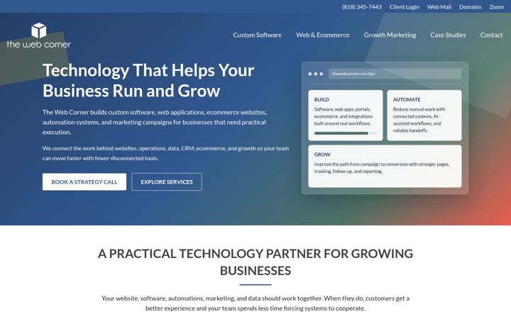 Screenshot of thewebcorner.com