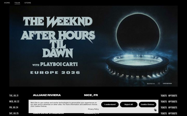 Screenshot of theweeknd.com