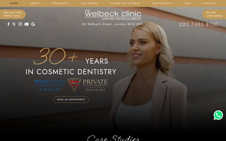 Екранна снимка на thewelbeckclinic.co.uk